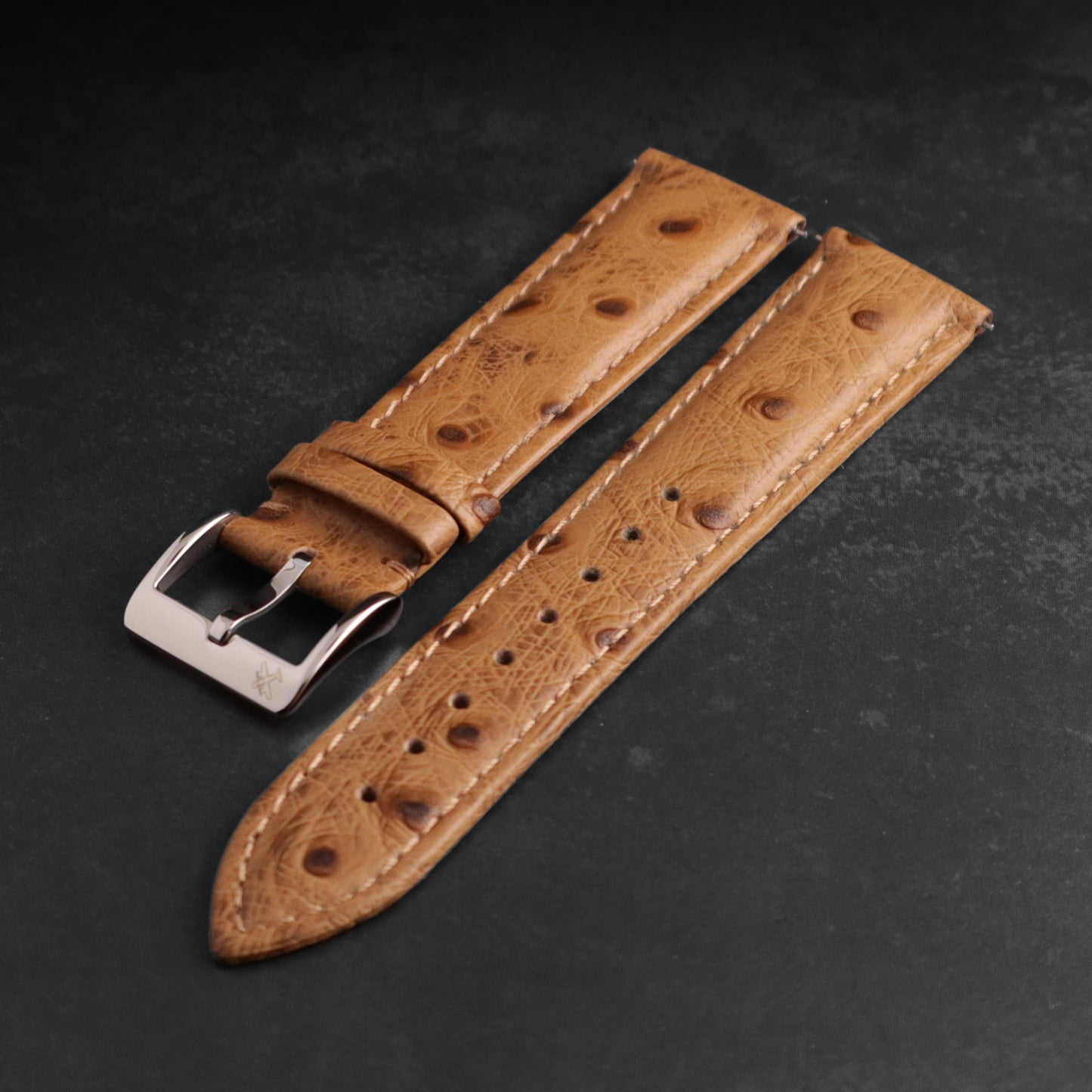 Safari™ Ostrich-Pattern Leather Strap