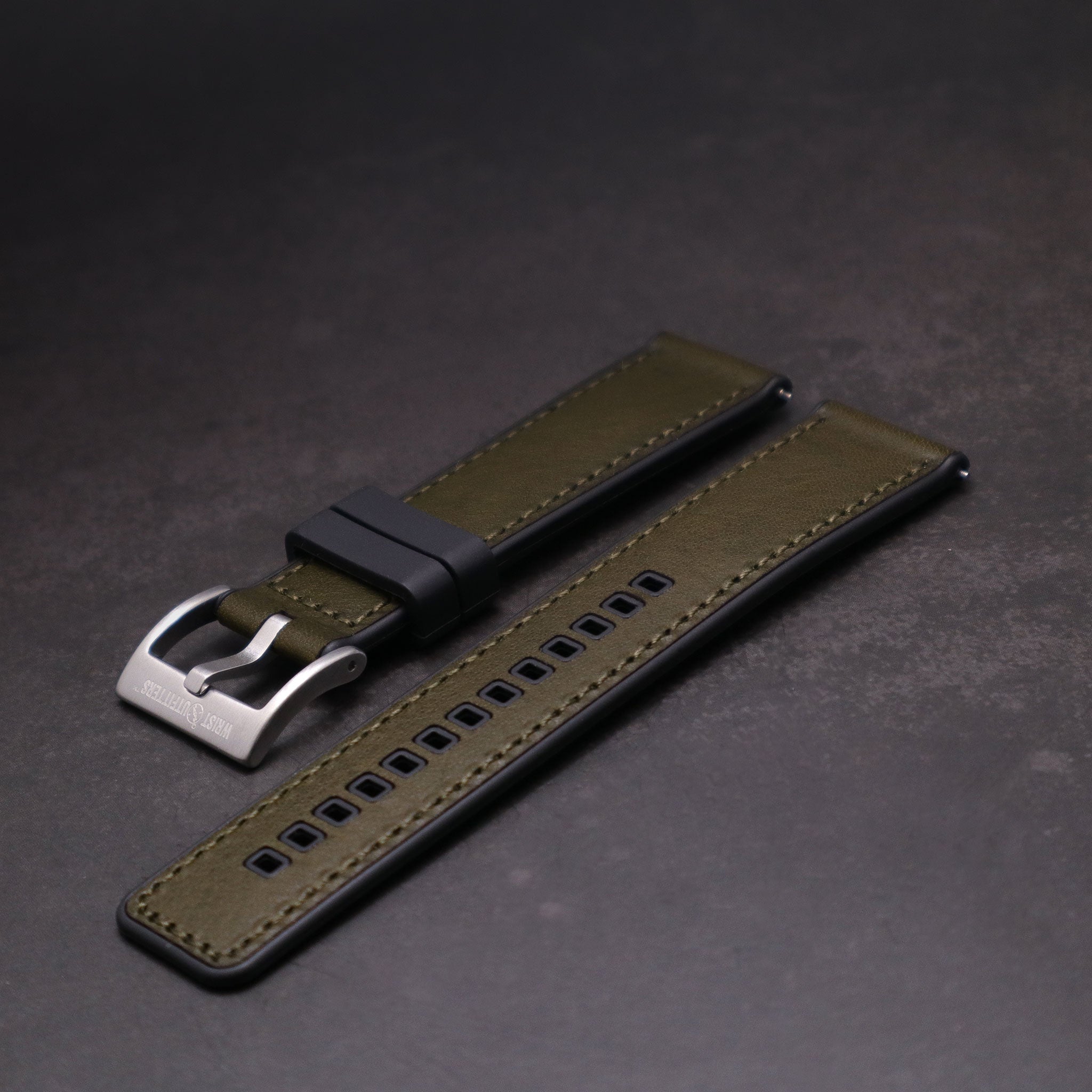 Shoreline™ Calfskin Leather & Natural Rubber Watch Band