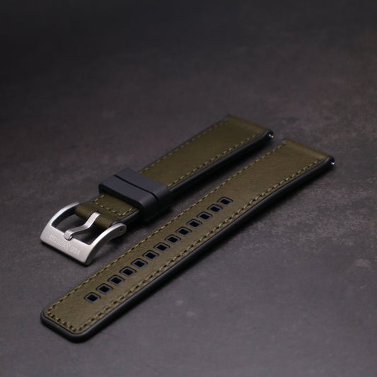 Shoreline™ Calf Leather & Rubber Watch Band