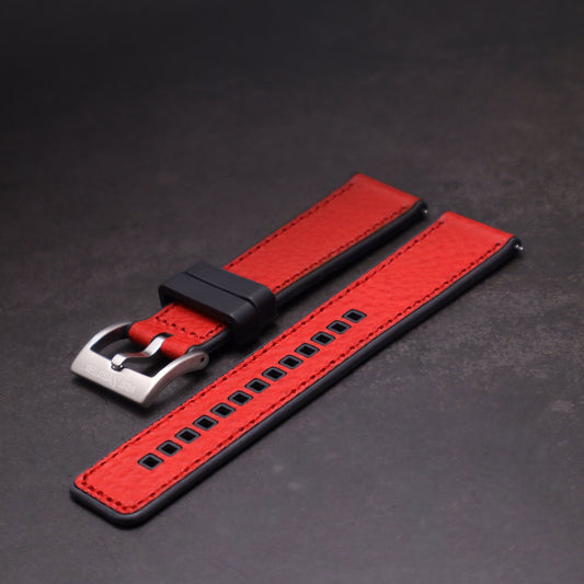 Shoreline™ Calf Leather & Rubber Watch Band