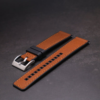 Shoreline™ Calf Leather & Rubber Watch Band