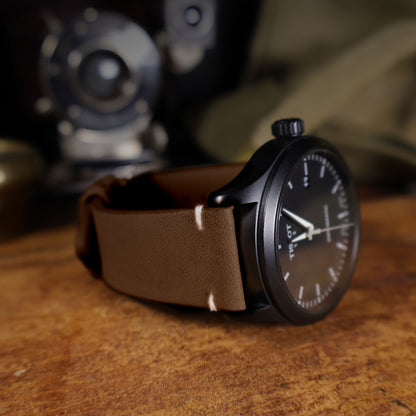 Airfield™ Retro Hand-Stitched Leather Watch Band