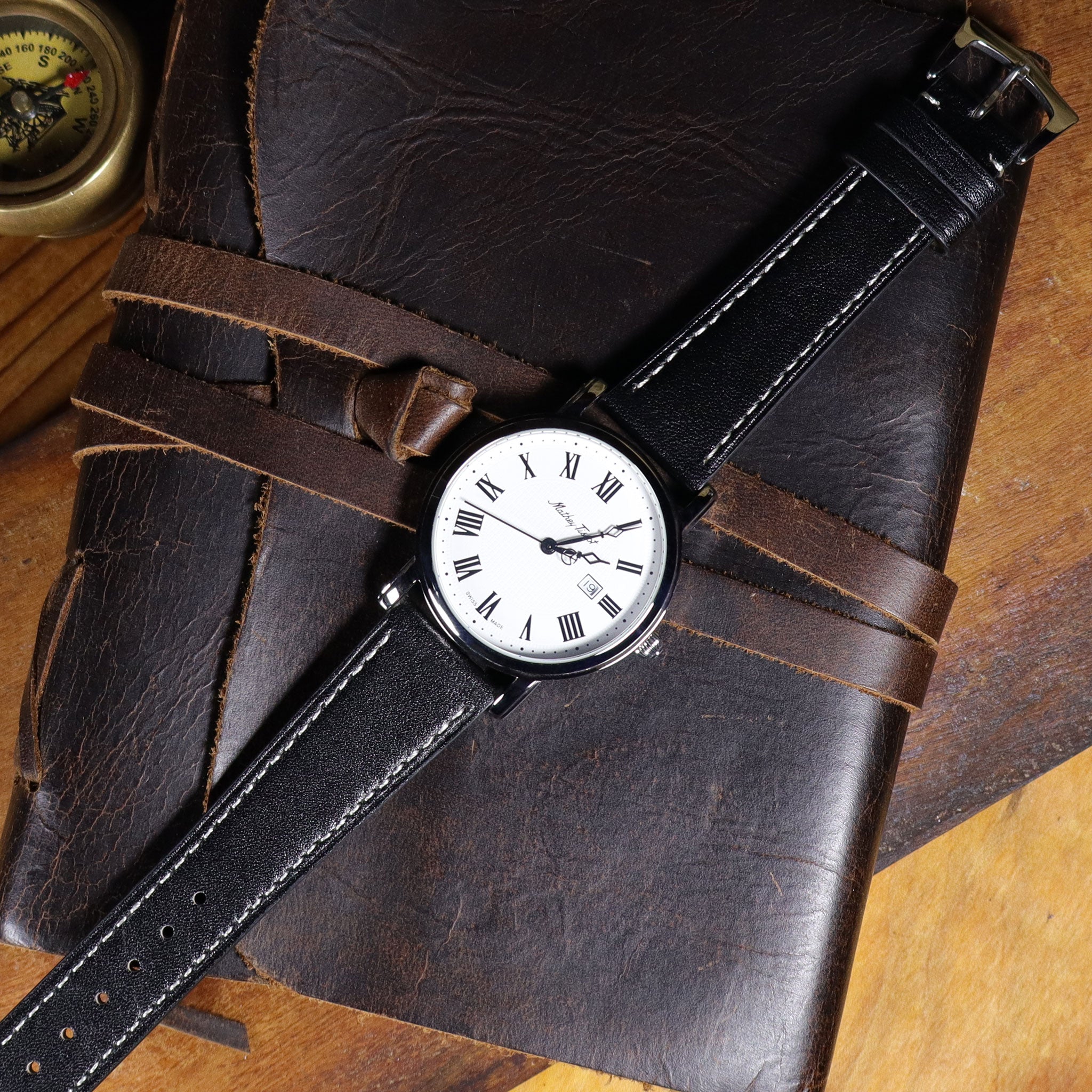 Belmont™ Oil Wax Full Grain Leather Watch Band