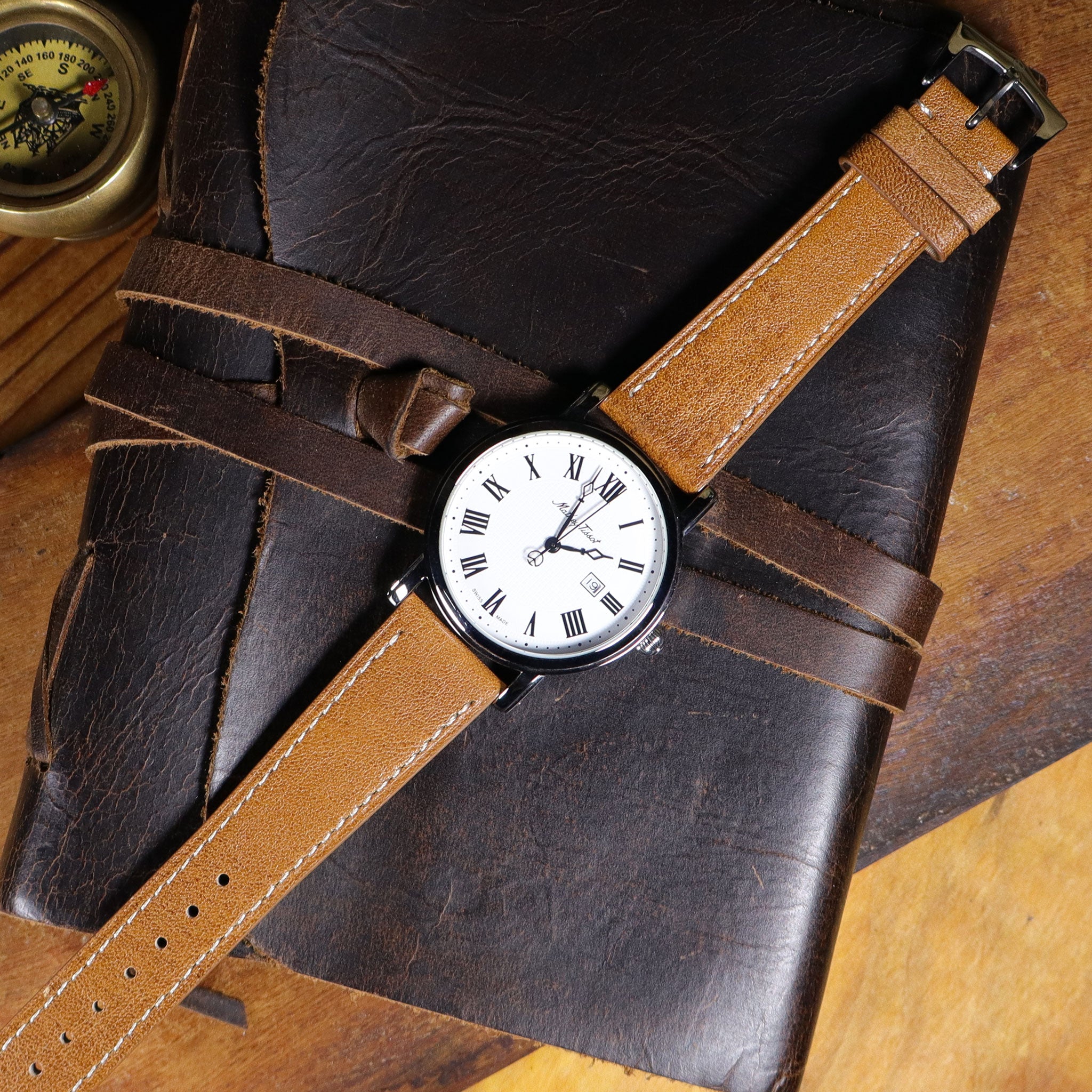 Belmont™ Oil Wax Full Grain Leather Watch Band