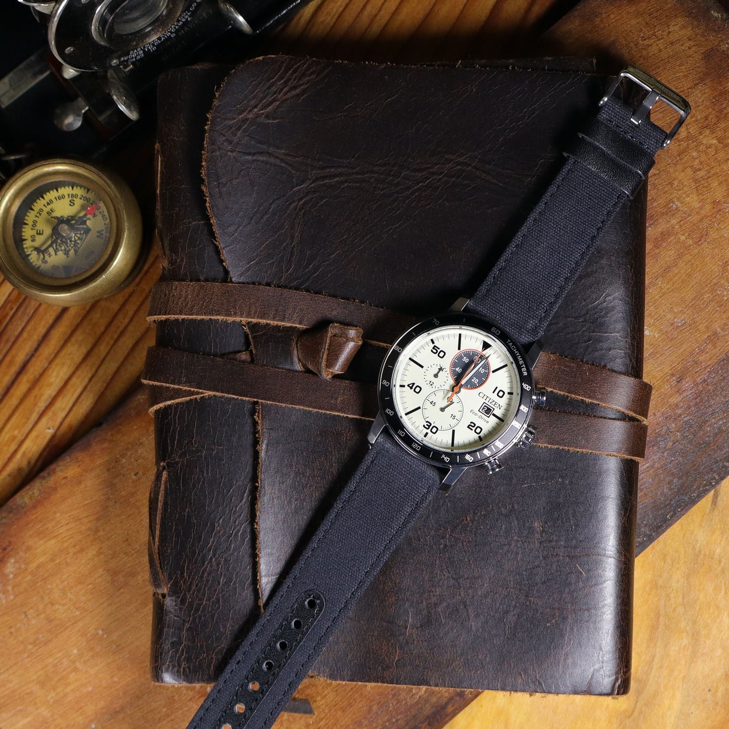 Fieldbourne™ Canvas w/Leather Accents Watch Band