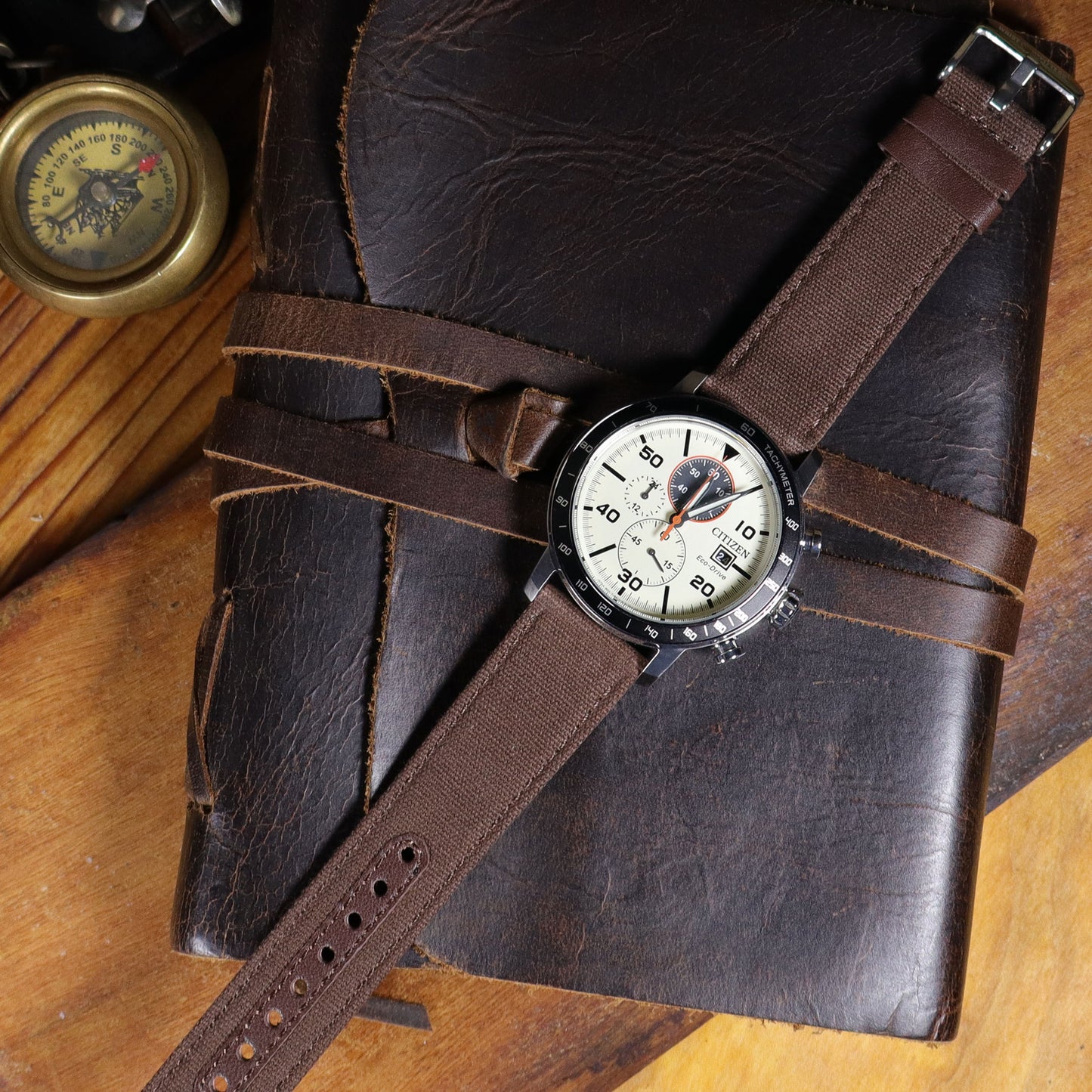 Fieldbourne™ Canvas w/Leather Accents Watch Band