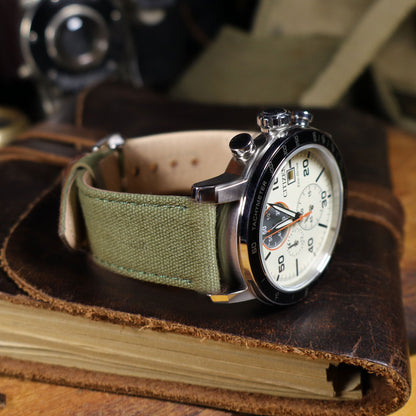 Fieldbourne™ Canvas w/Leather Accents Watch Band