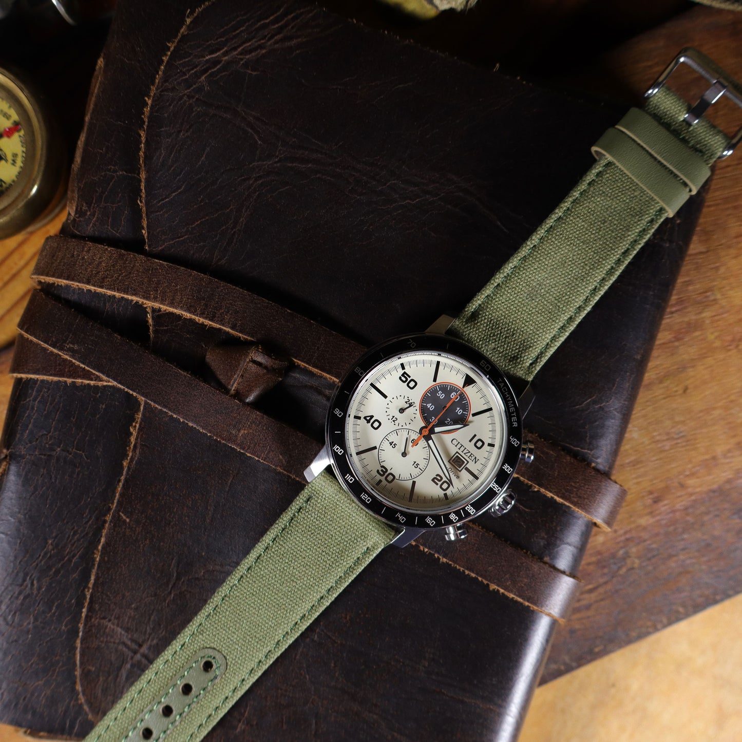 Fieldbourne™ Canvas w/Leather Accents Watch Band