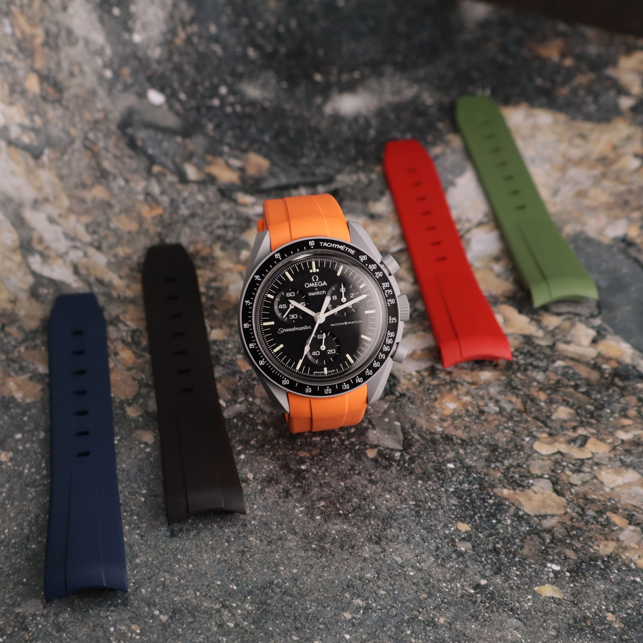 MoonGlow™ FKM Rubber Curved Watch Strap