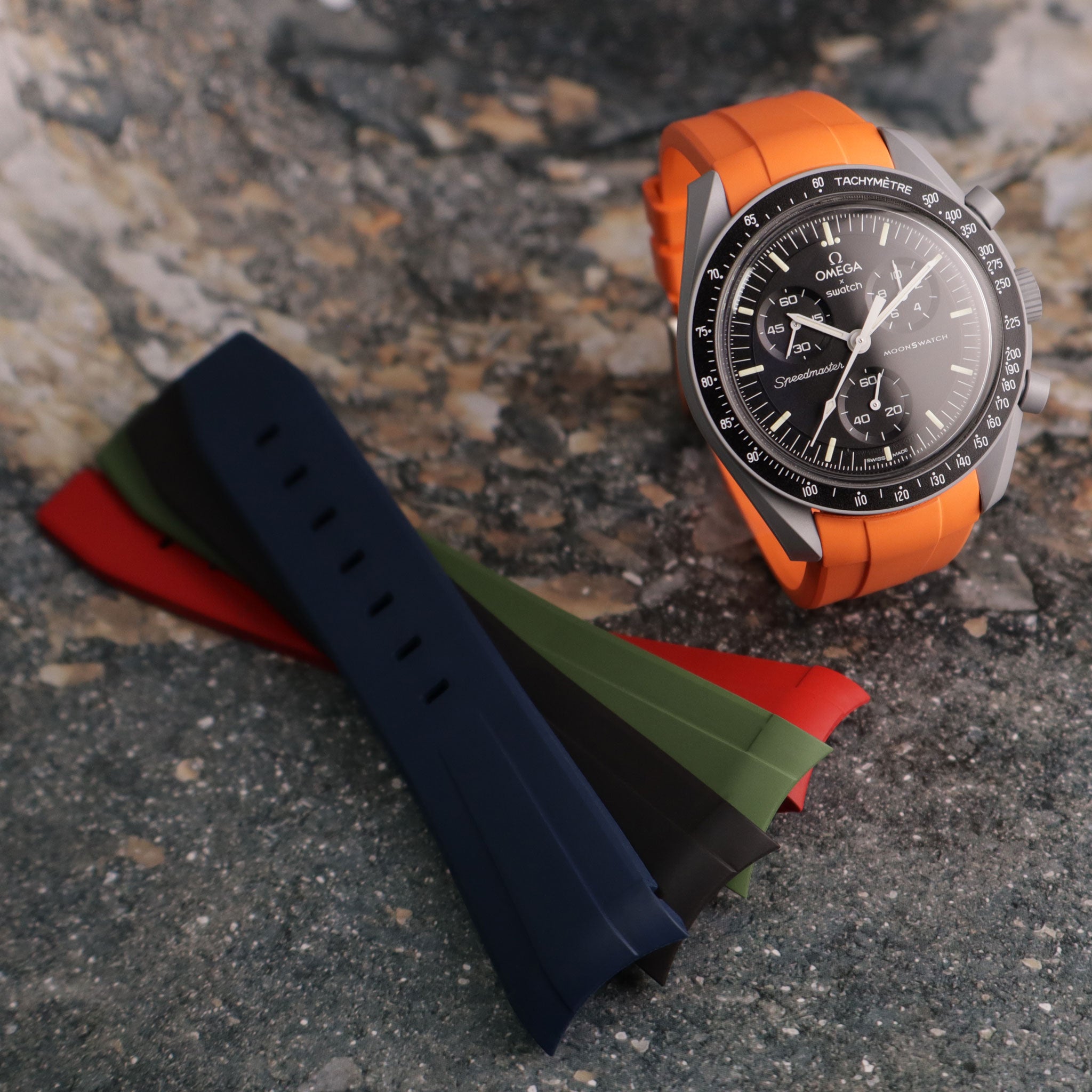MoonGlow™ FKM Rubber Curved Watch Strap