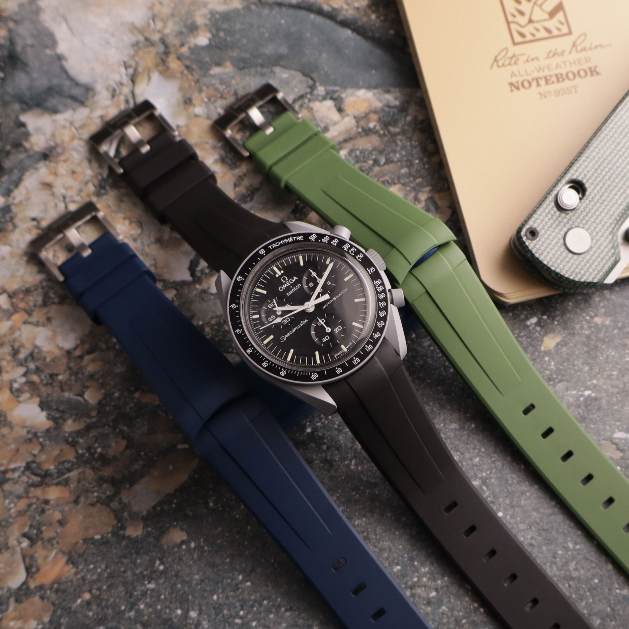 MoonGlow™ FKM Rubber Curved Watch Strap