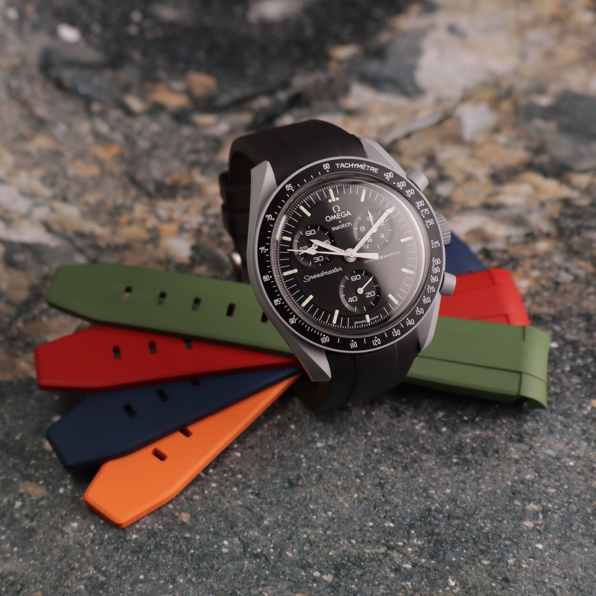 MoonGlow™ FKM Rubber Curved Watch Strap