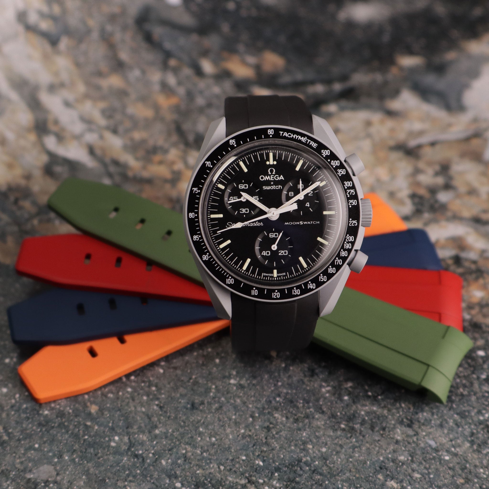 MoonGlow™ FKM Rubber Curved Watch Strap