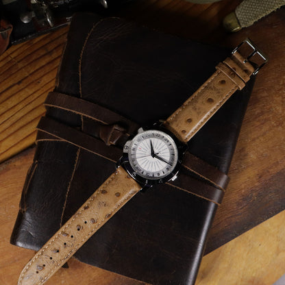 Safari™ Ostrich-Pattern Leather Strap