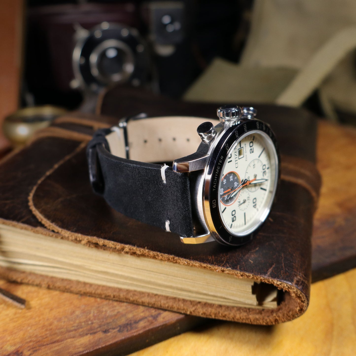 Warthog™ Suede Calfskin Leather Pilot Watch Band