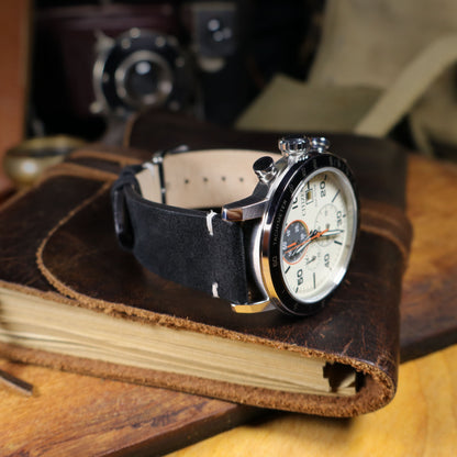 Warthog™ Suede Calfskin Leather Pilot Watch Band