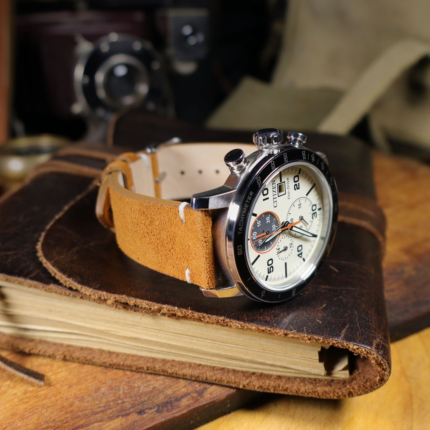 Warthog™ Suede Calfskin Leather Pilot Watch Band