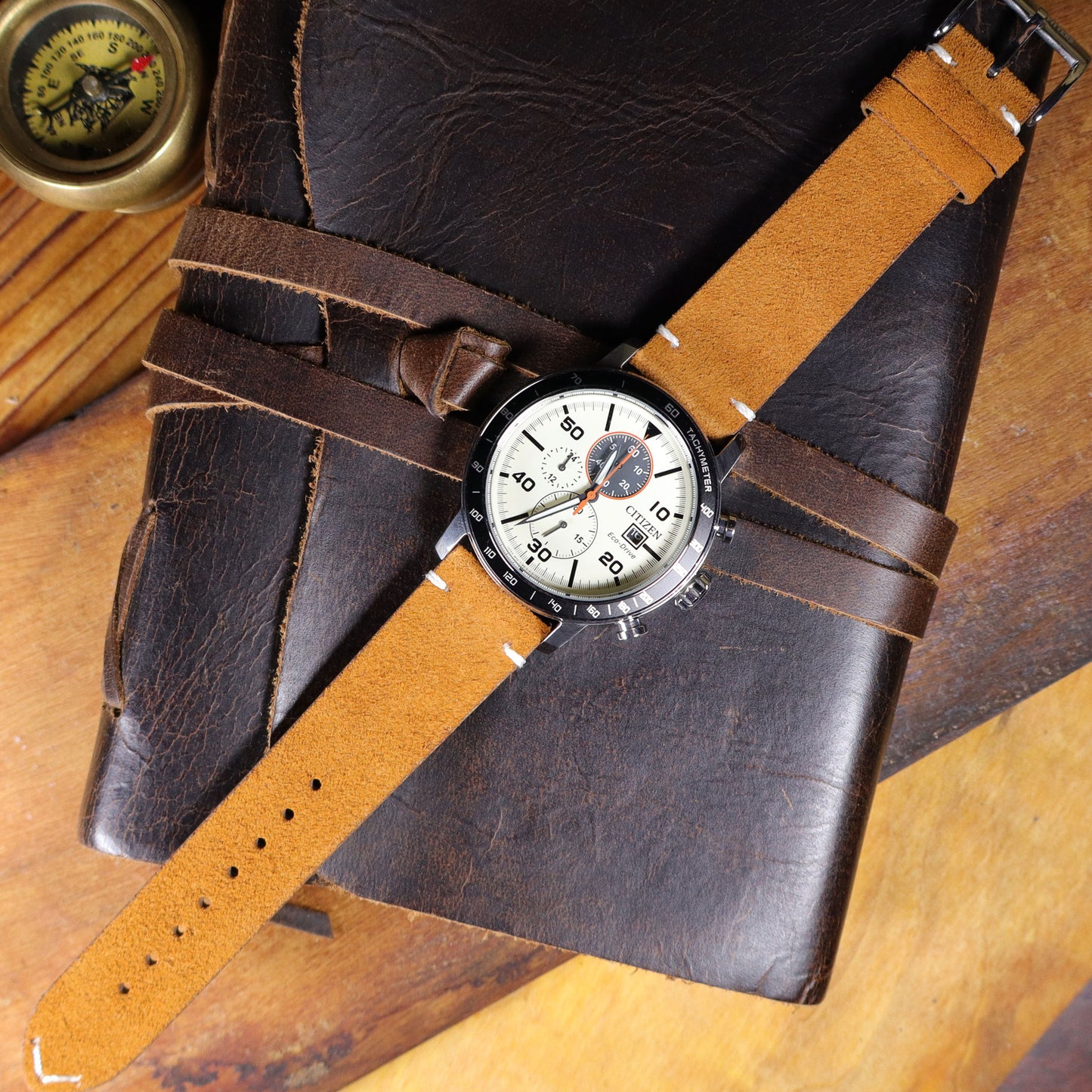 Warthog™ Suede Calfskin Leather Pilot Watch Band