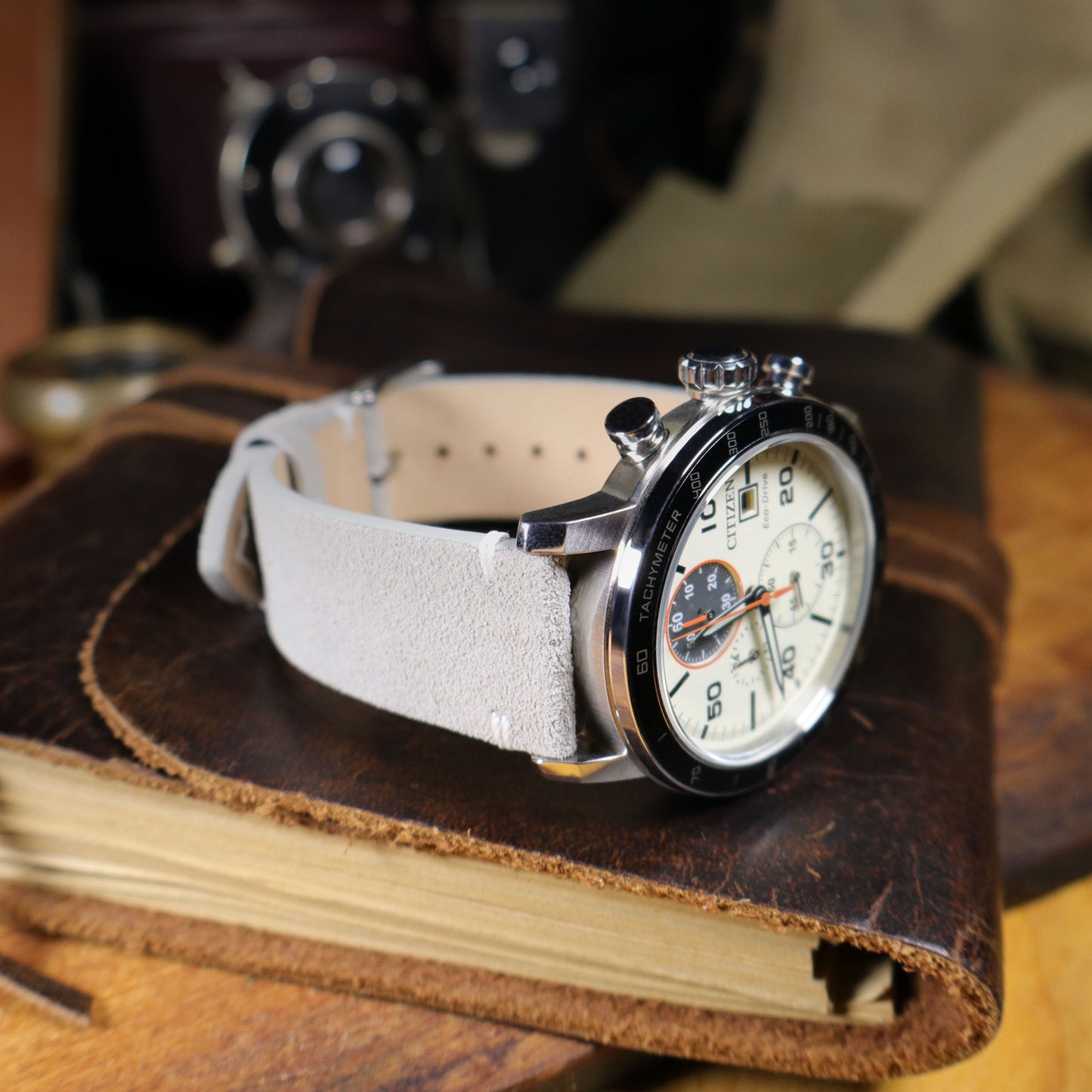 Warthog™ Suede Calfskin Leather Pilot Watch Band