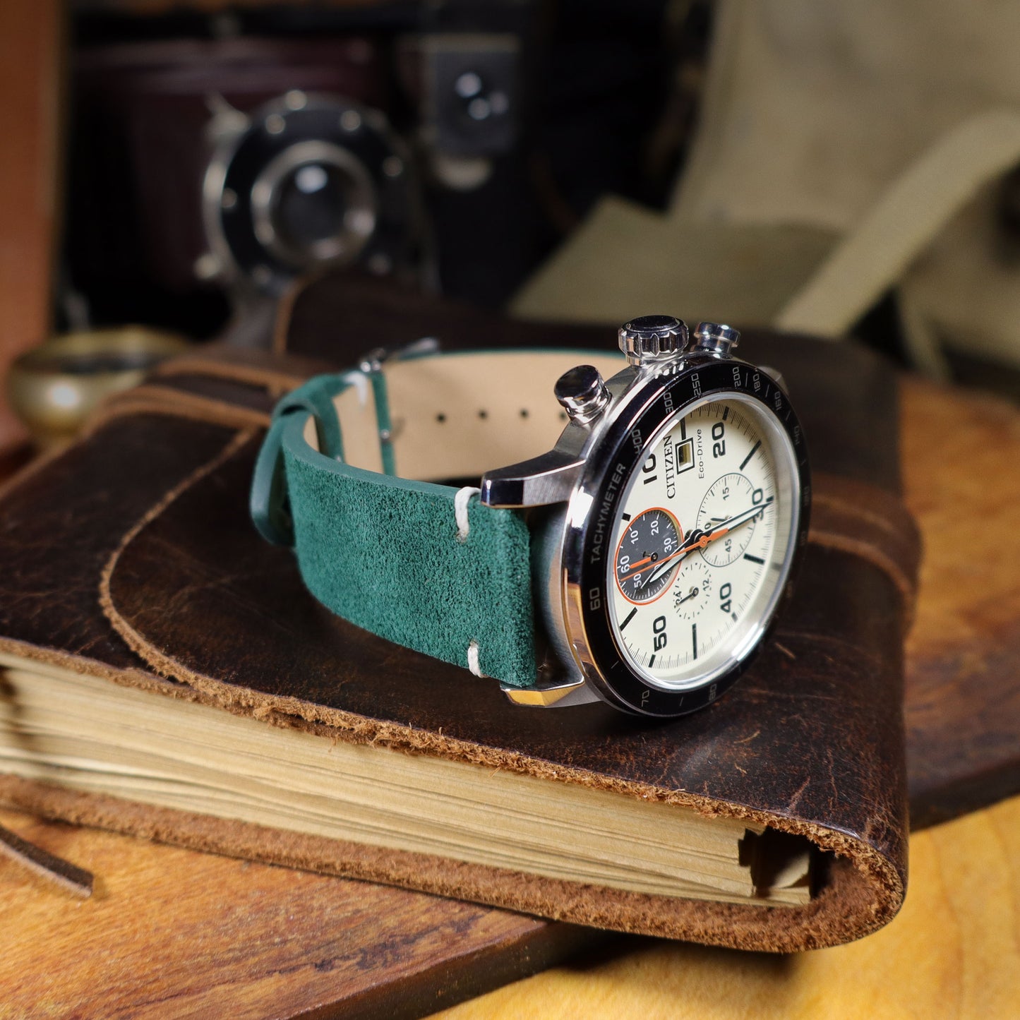 Warthog™ Suede Calfskin Leather Pilot Watch Band