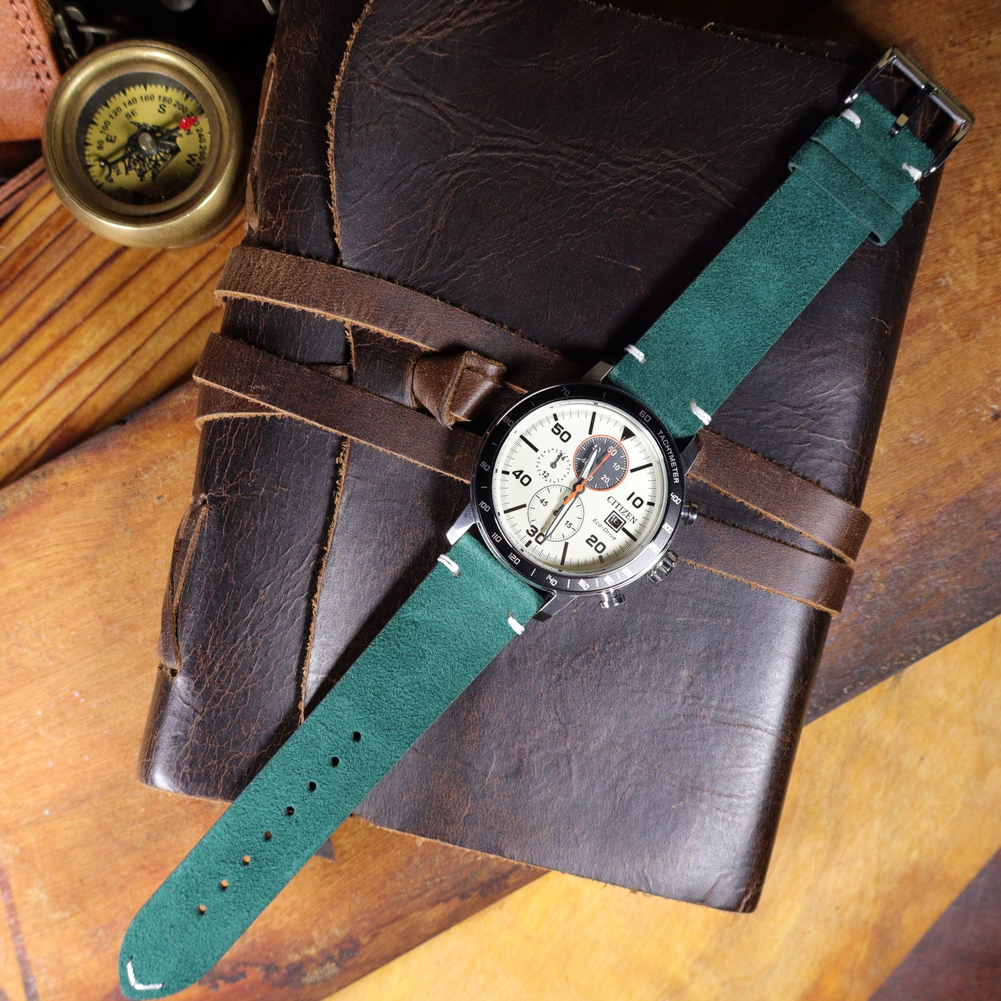 Warthog™ Suede Calfskin Leather Pilot Watch Band