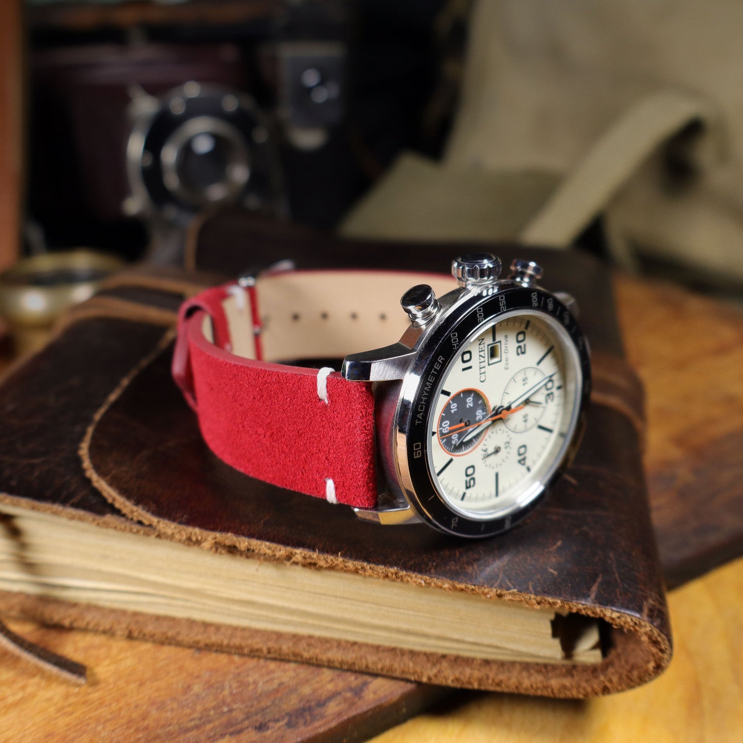 Warthog™ Suede Calfskin Leather Pilot Watch Band
