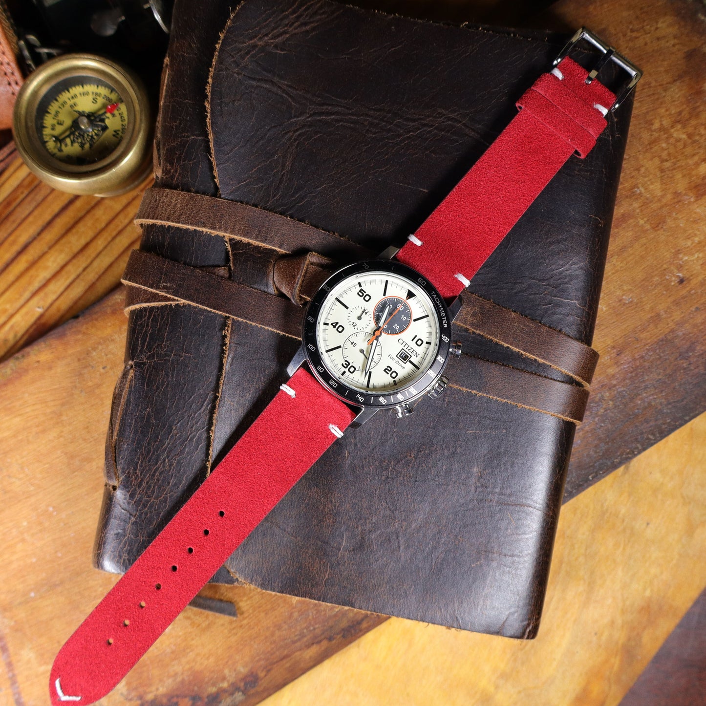 Warthog™ Suede Calfskin Leather Pilot Watch Band
