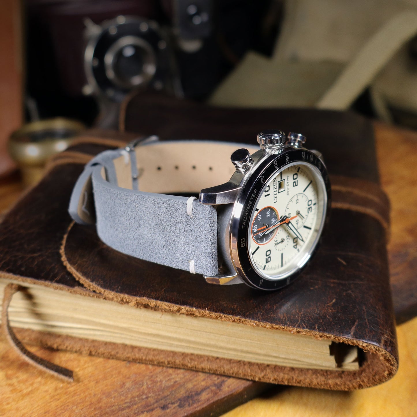 Warthog™ Suede Calfskin Leather Pilot Watch Band