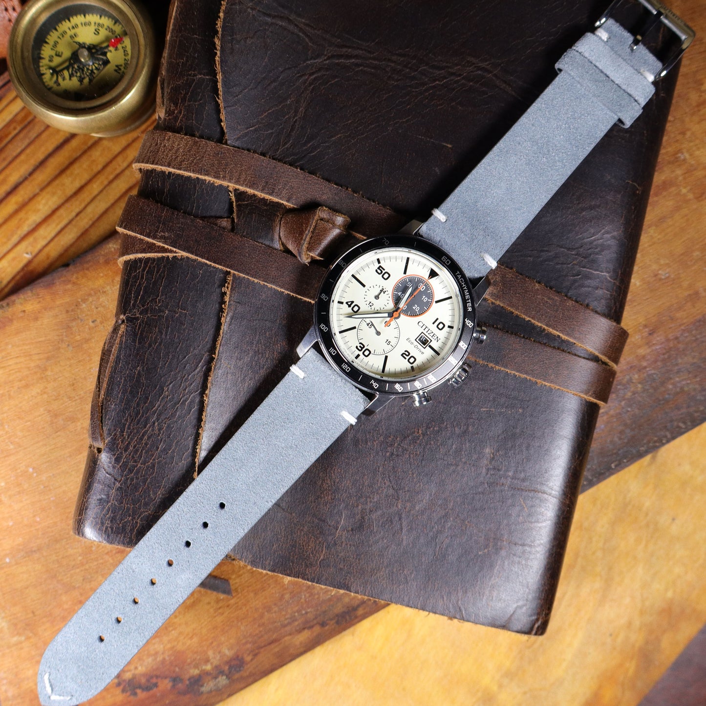 Warthog™ Suede Calfskin Leather Pilot Watch Band